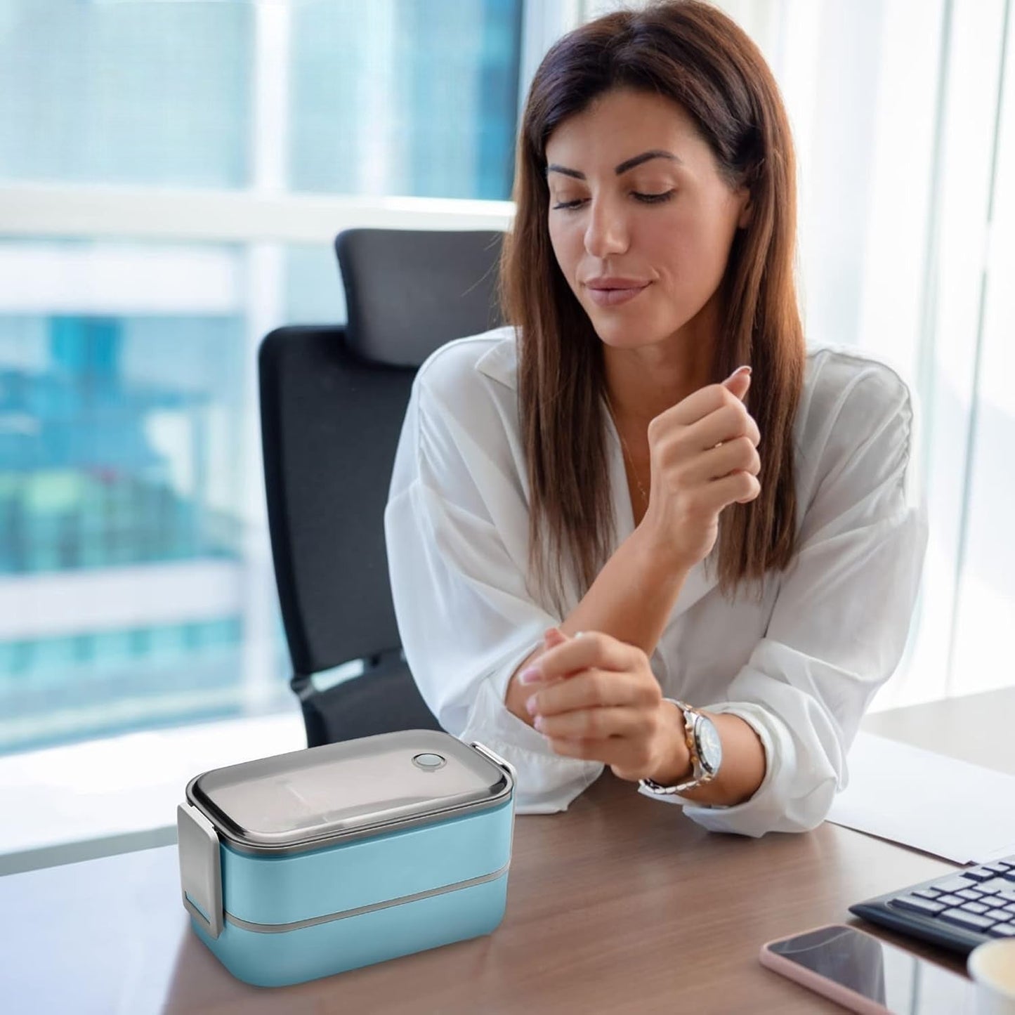 Lunch Box - InoxLunchMate™ - Bleu - Plan dinette