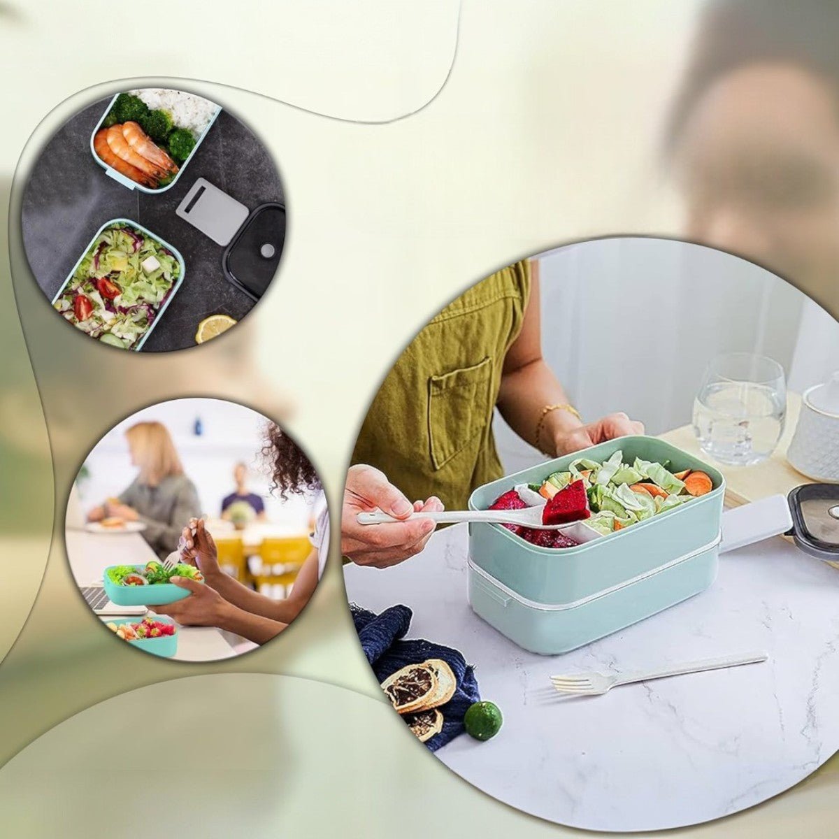 Lunch Box - InoxLunchMate™ - Bleu - Plan dinette