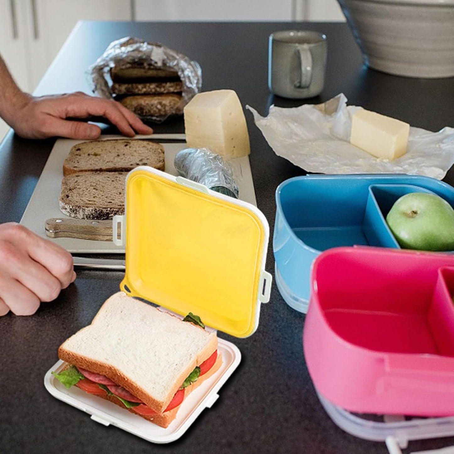 Lunch Box - SnackSafeBox™ - Jaune - Plan dinette