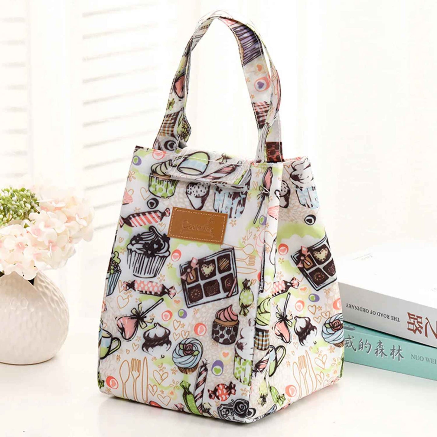 Sac isotherme repas blanc motif cupcake | bubly