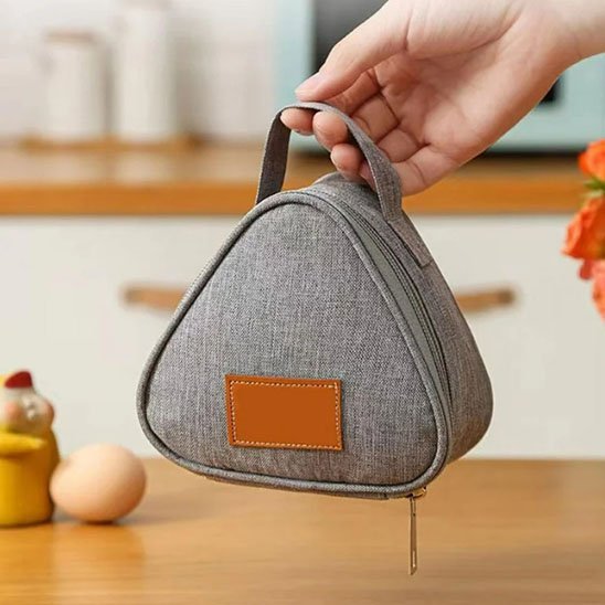 Sac isotherme triangulaire gris | trigofresh - Plan dinette