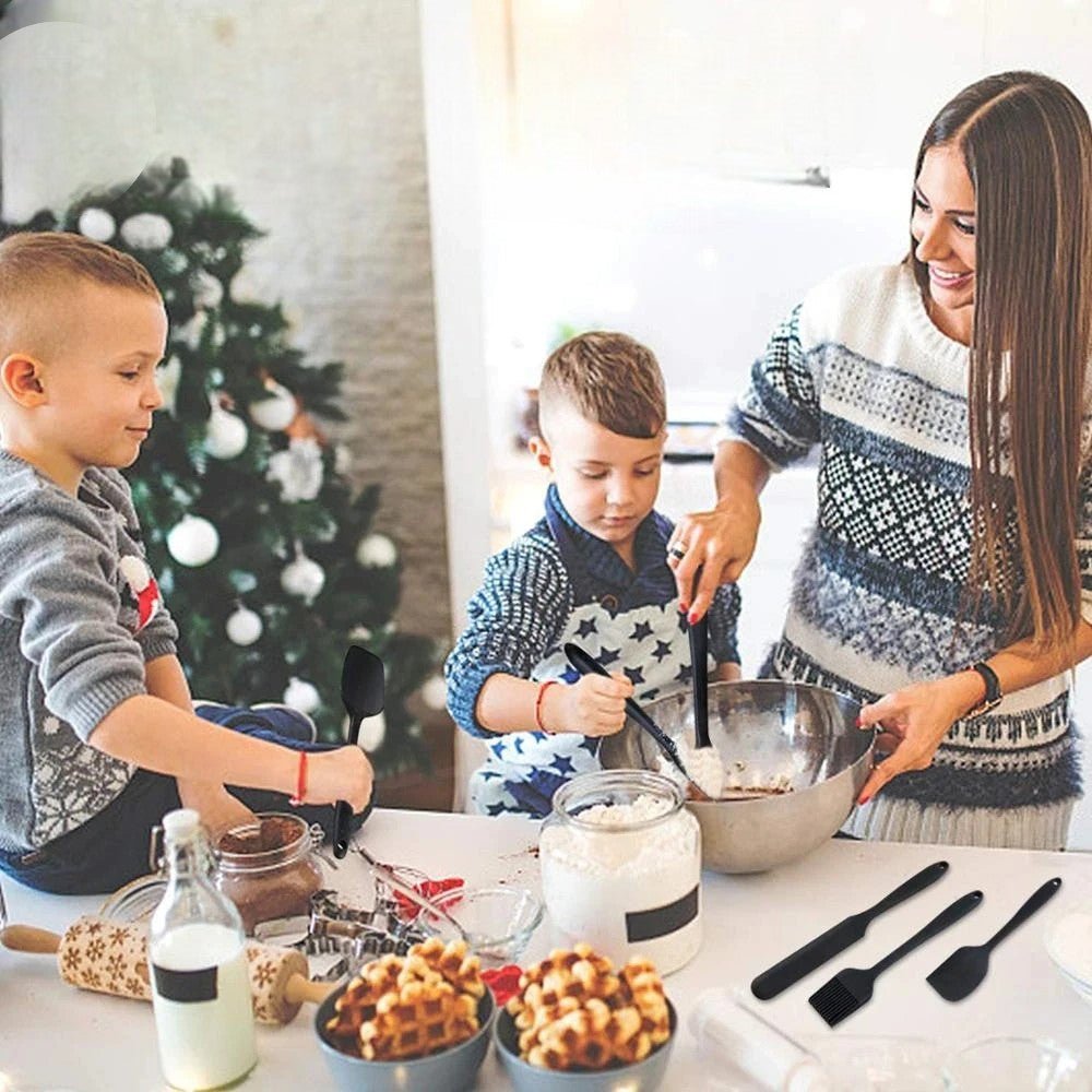 Spatule en Silicone - ChefFlexSpatula™ - Noir - Plan dinette