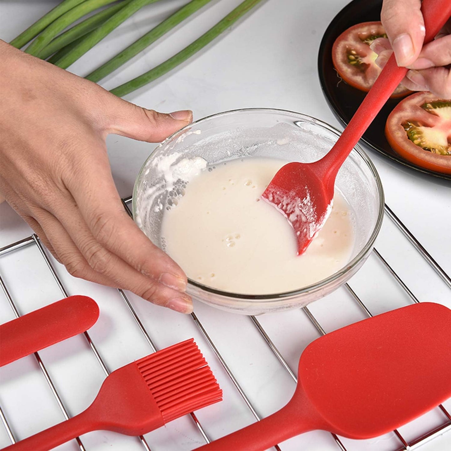 Spatule en Silicone - ChefFlexSpatula™ - Rouge - Plan dinette