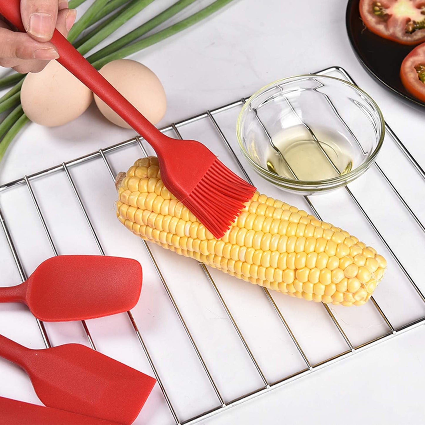 Spatule en Silicone - ChefFlexSpatula™ - Rouge - Plan dinette