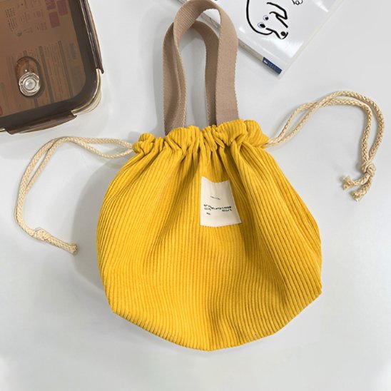 lunch bag jaune fermeture cordon | tisac - Plan dinette