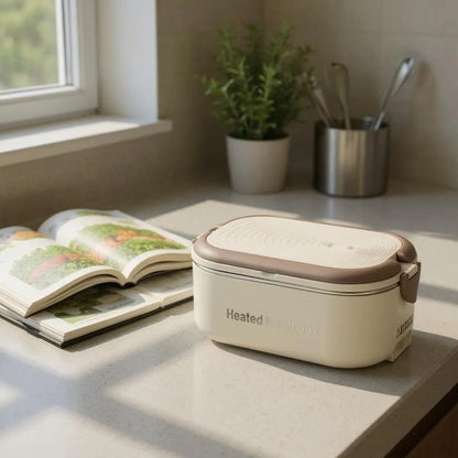 Lunch Box Chauffante - InoxHeatMeal™ - Kaki - Plan dinette