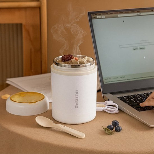 Lunch box chauffante usb blanche or | PratiChef - Plan dinette