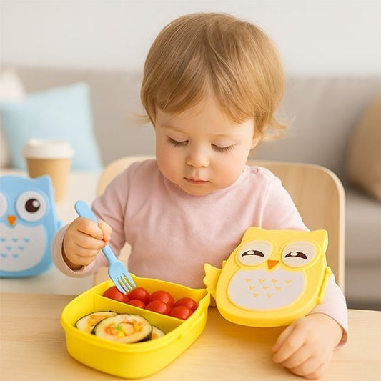 Lunch box enfant jaune hibou| Hibox -