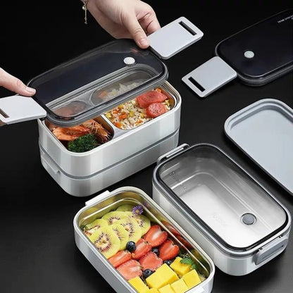 Lunch Box - InoxLunchMate™ - Gris - compartiment bento isotherme  Plan dinette