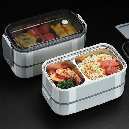 Lunch Box - InoxLunchMate™ - Gris - fermeture clip
