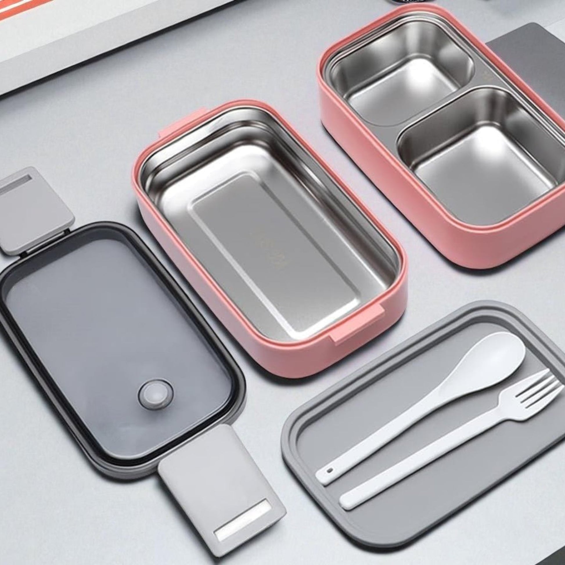 Lunch Box - InoxLunchMate™ - Rose - couvert isotherme Plan dinette
