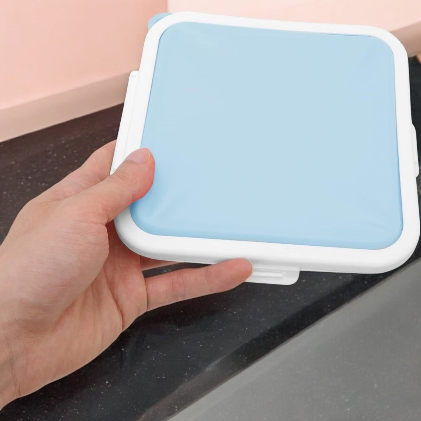 Lunch Box - SnackSafeBox™ - Bleu - blanc

