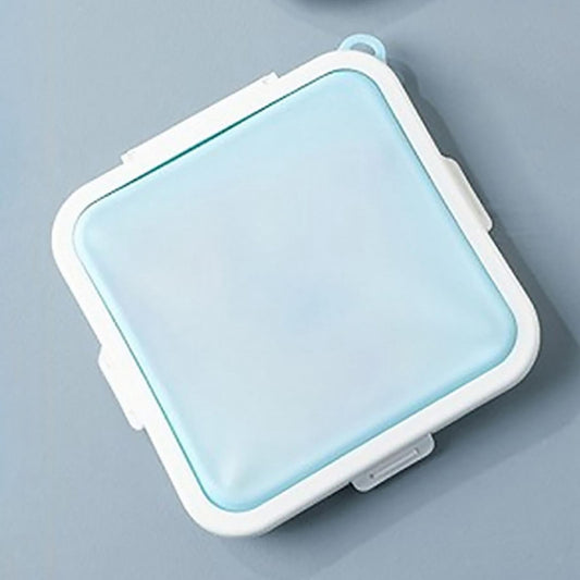 Lunch Box - SnackSafeBox™ - Bleu - silicone format carre
