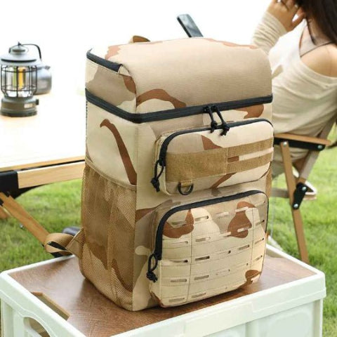 Sac à dos isotherme compartimenté beige | randofresh - Plan dinette