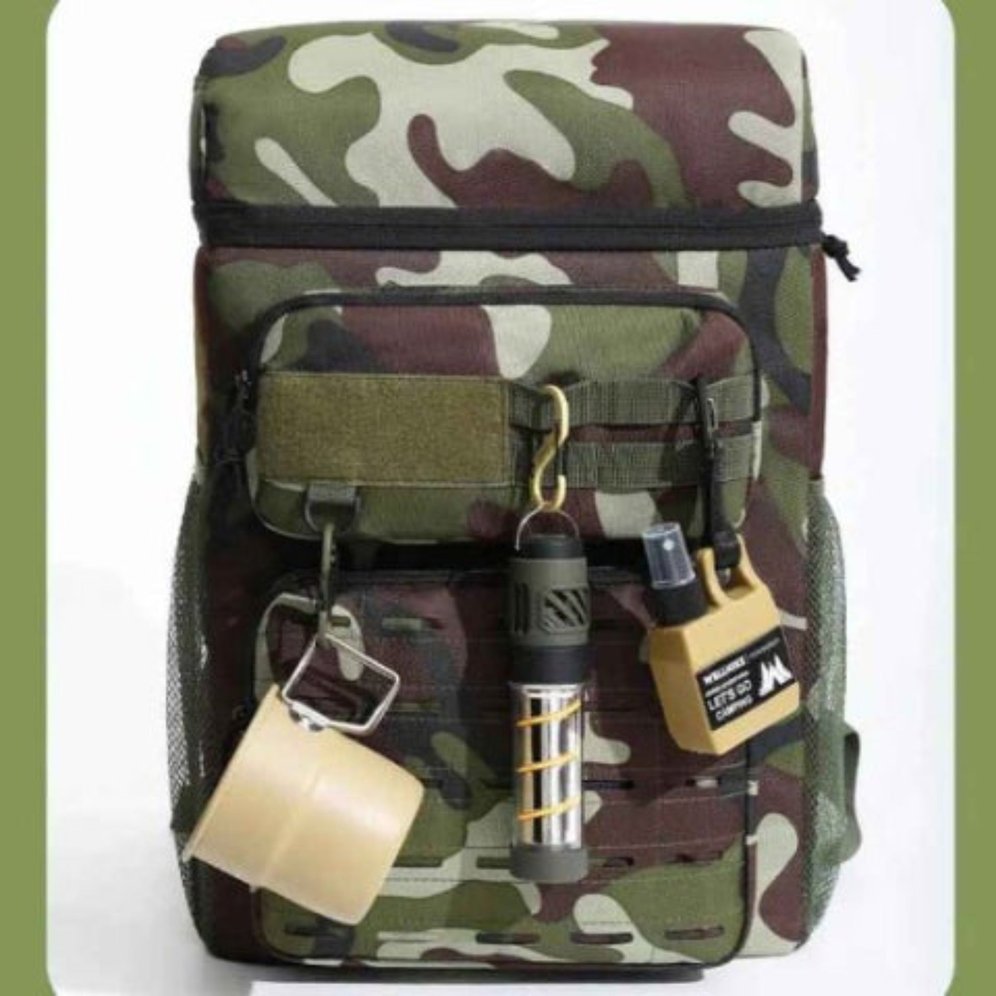 Sac à dos isotherme militaire kaki compartimenté | randofresh - Plan dinette