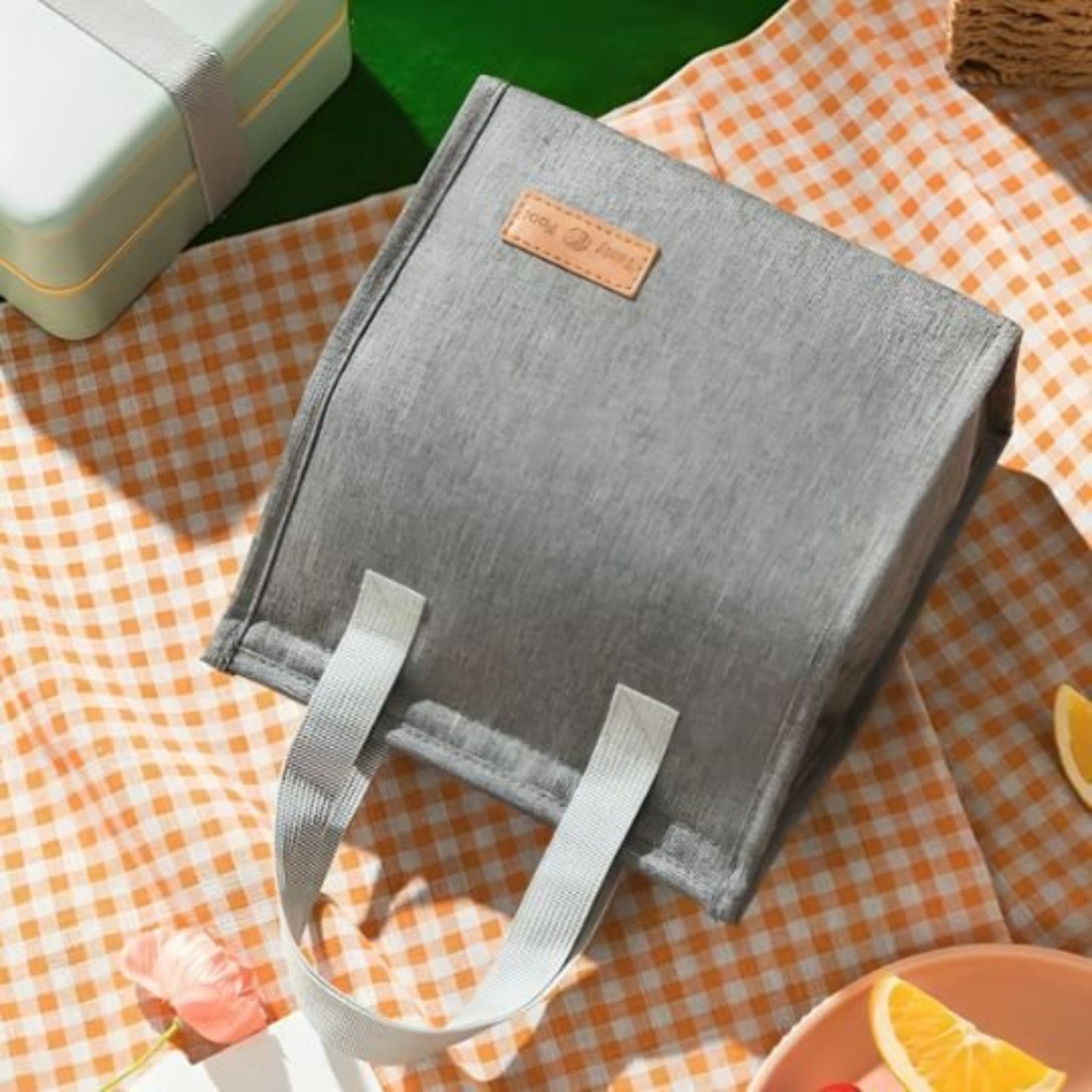 Sac isotherme fermeture scratch gris | wokibag