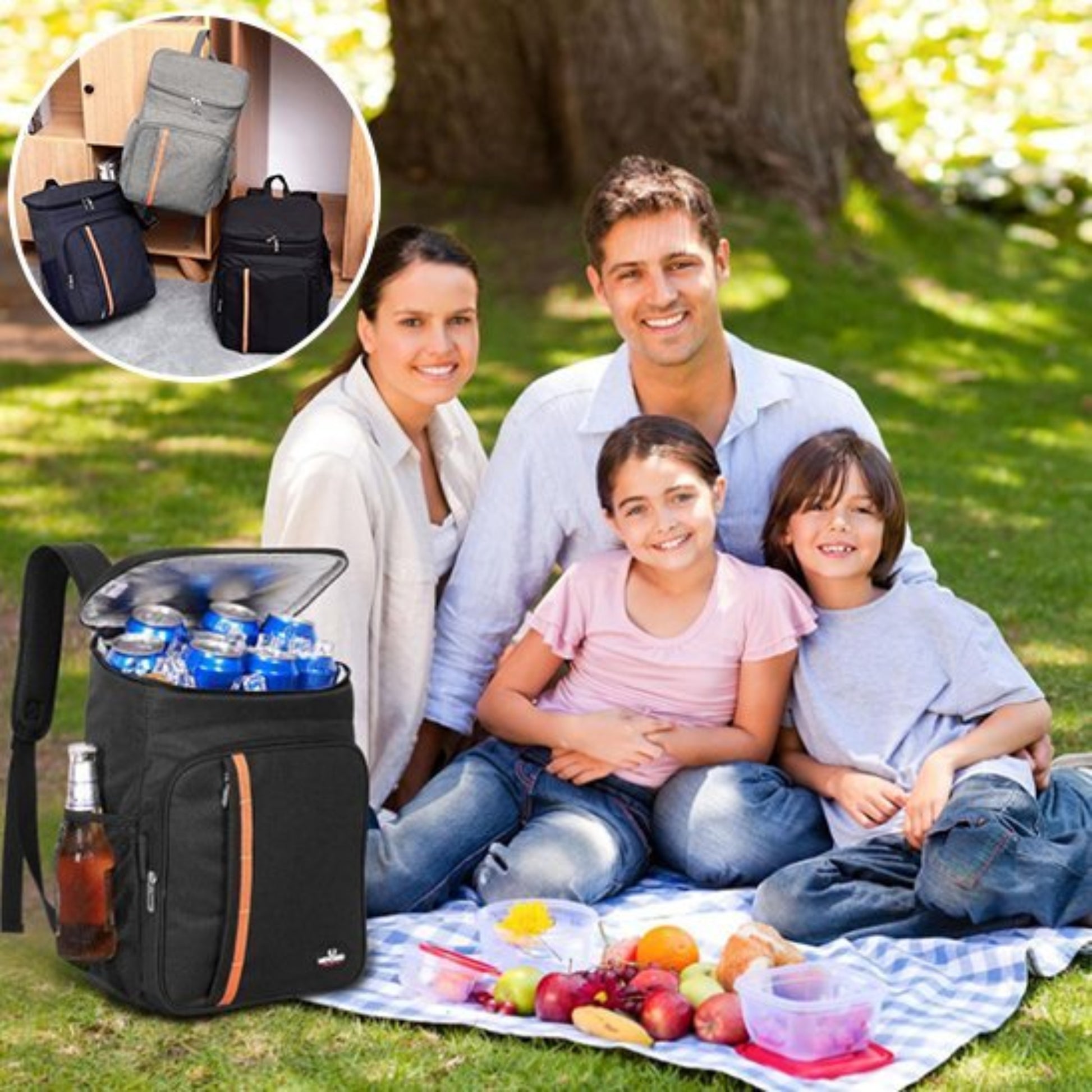 Sac isotherme noir gris bleu | solo - pic nic
