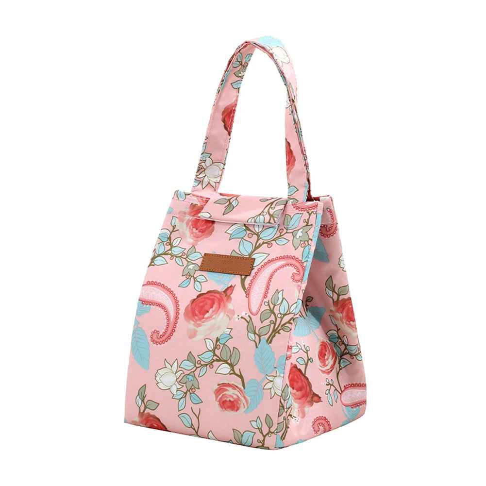 Sac isotherme repas rose motif indien | bubly 