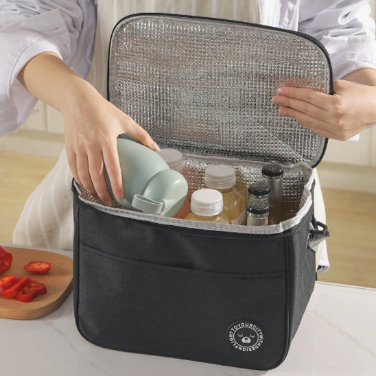 vue interieur sac repas isotherme noir